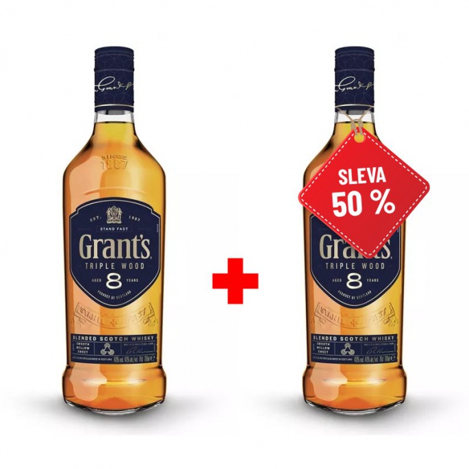 Grant´s Triple Wood 8YO 0,7L 40% AKCE 1+1 s druhou lahví za polovinu