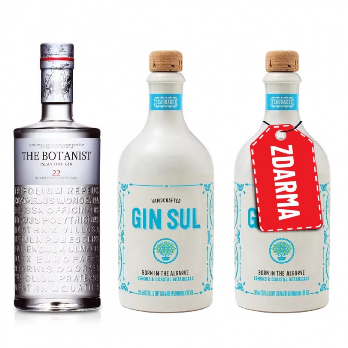 Výhodný balíček The Botanist Islay Dry Gin 0,7L + Gin Sul 0,5L + Gin Sul 0,5L ZDARMA