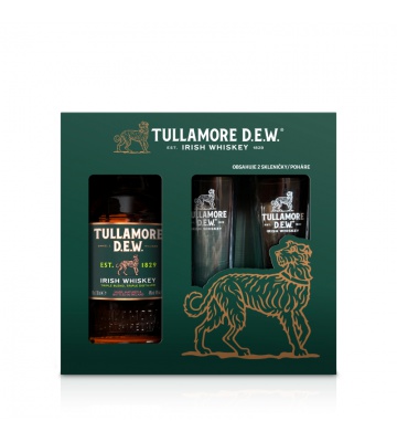 Tullamore D.E.W. 0,7L 40% dárkové balení se dvěma vysokými skleničkami