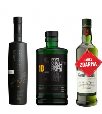 AKCE: Octomore 14.1 0,7L + Port Charlotte 10YO 0,7l + Glenfiddich 12YO 0,7L ZDARMA