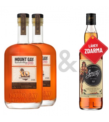 AKCE: 2x Mount Gay XO Extra Old 0,7L + Sailor Jerry Spiced Rum 0,7L ZDARMA