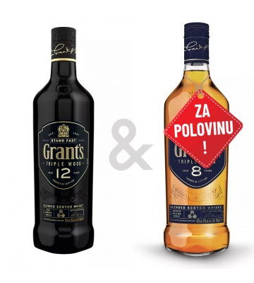 AKCE: Grant´s Triple Wood 12YO 0,7L + Grant´s Triple Wood 8YO 0,7L za polovinu