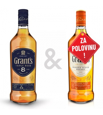 AKCE 1+1 za 50 % - Grant´s Triple Wood 8YO 0,7L + Grant´s Rum Cask Finish 0,7L za polovinu