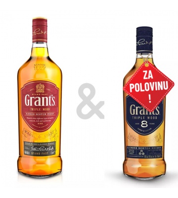 AKCE 1+1 za 50 % - Grant´s Triple Wood 1L + Grant´s Triple Wood 8YO 0,7L za polovinu