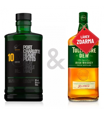 Akce 1+1: Port Charlotte 10YO 0,7L + Tullamore D.E.W. 0,7L ZDARMA