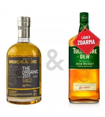 Akce 1+1: Bruichladdich Organic GPK 0,7L + Tullamore D.E.W. 0,7L ZDARMA