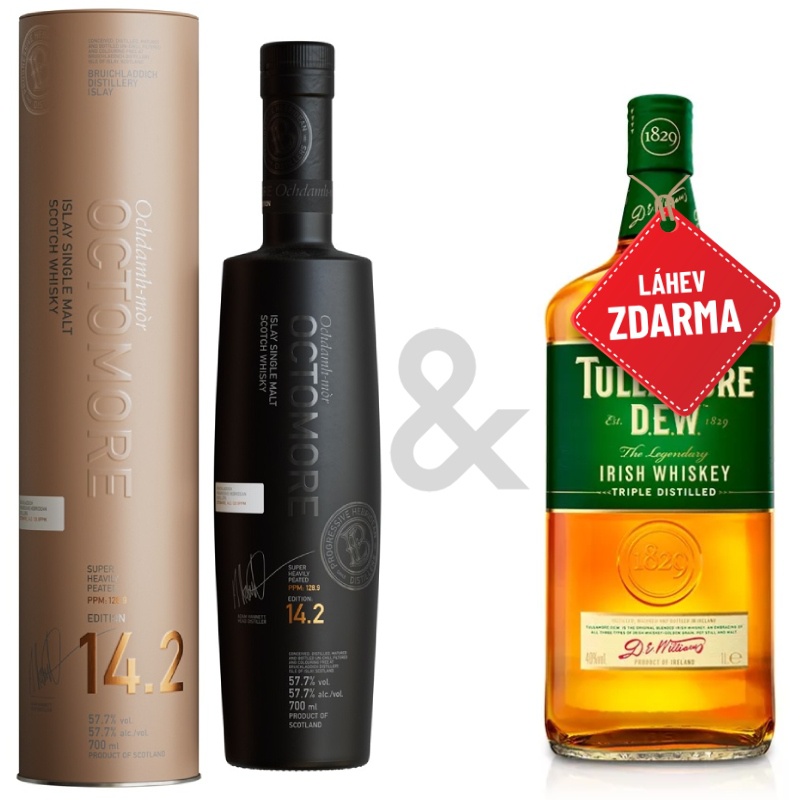 Akce 1+1: Bruichladdich Octomore 14.2 0,7L + Tullamore D.E.W. 0,7L ZDARMA