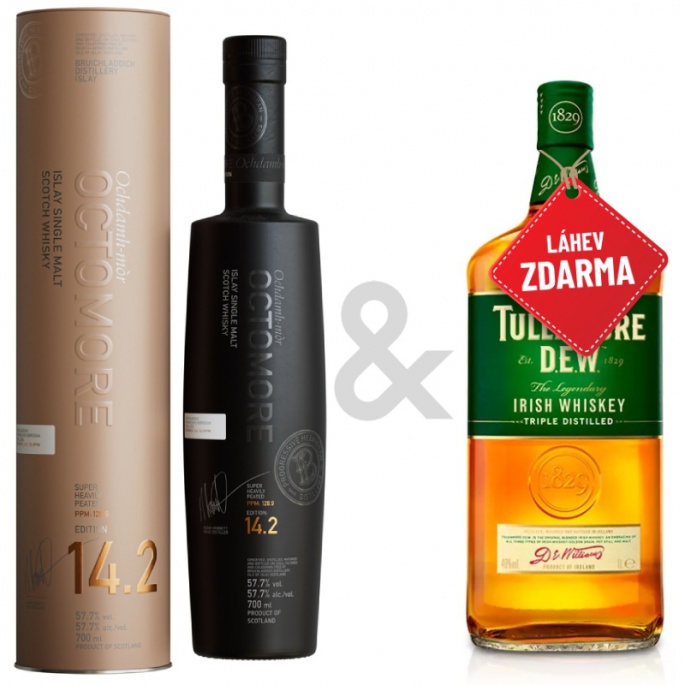 Akce 1+1: Bruichladdich Octomore 14.2 0,7L + Tullamore D.E.W. 0,7L ZDARMA