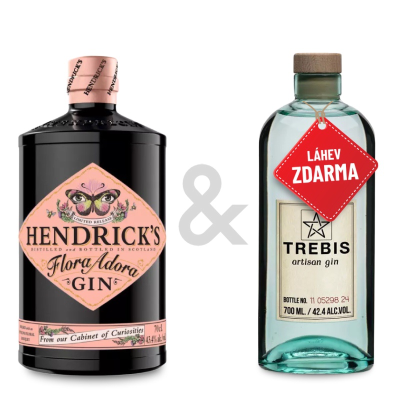 Akce 1+1: Hendrick´s Flora Adora 0,7L + Trebis artisan gin 0,7L ZDARMA