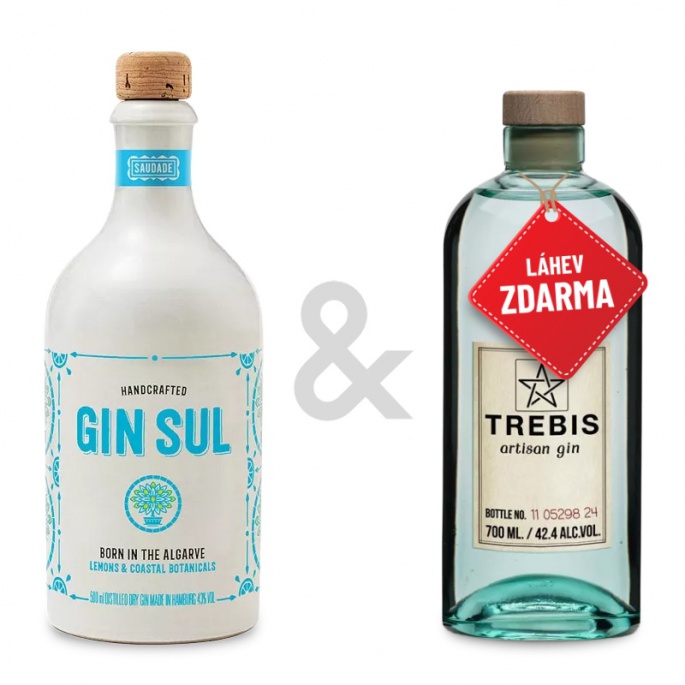 Akce 1+1: Gin Sul 0,5L + Trebis artisan gin 0,7L ZDARMA