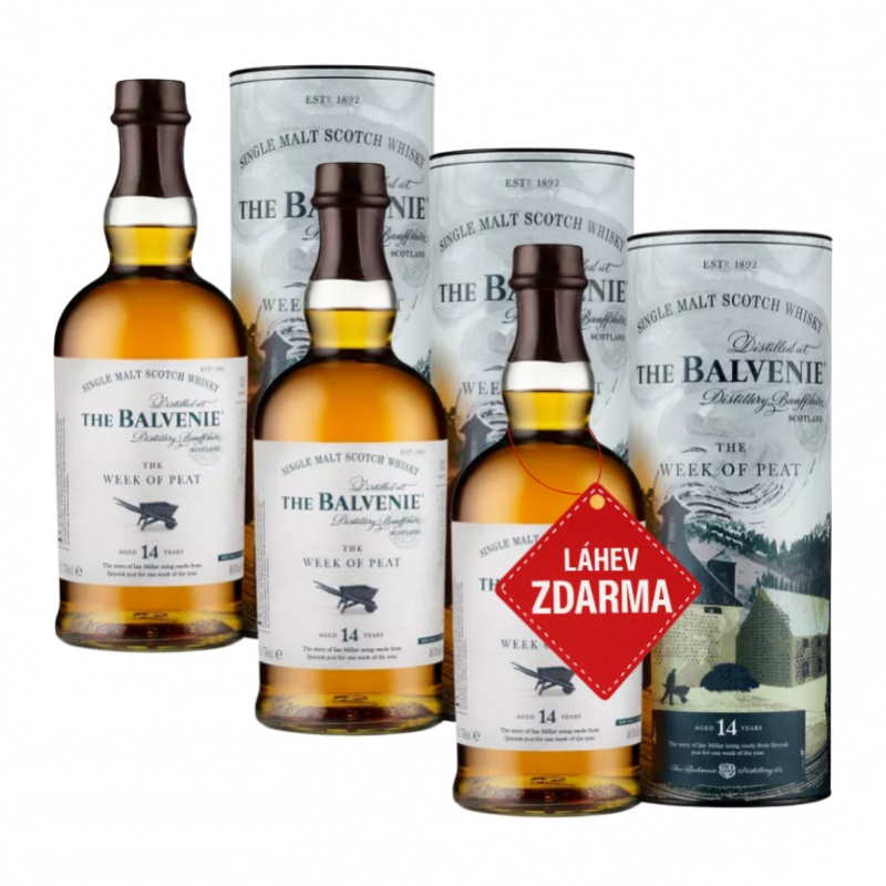 Akce 2+1: 2x Balvenie 14YO Week of Peat 0,7L + Balvenie 14YO Week of Peat 0,7L ZDARMA