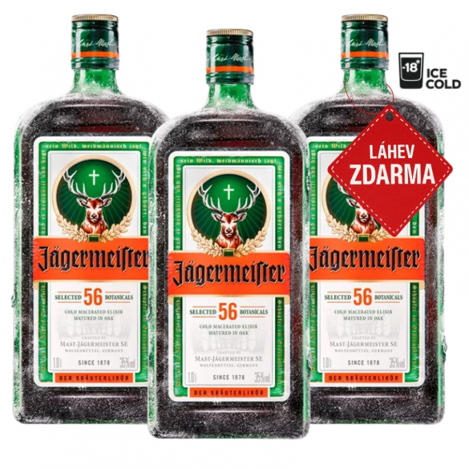 Akce 2+1: 2x Jägermeister 1L + Jägermeister ZDARMA