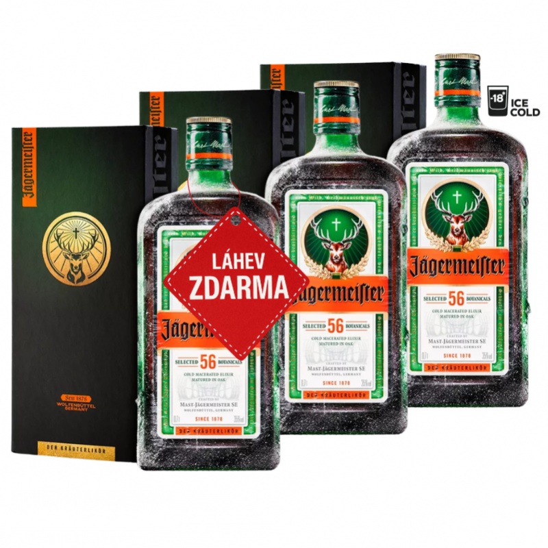 Akce 2+1: 2x Jägermeister GPK 0,7L + Jägermeister ZDARMA