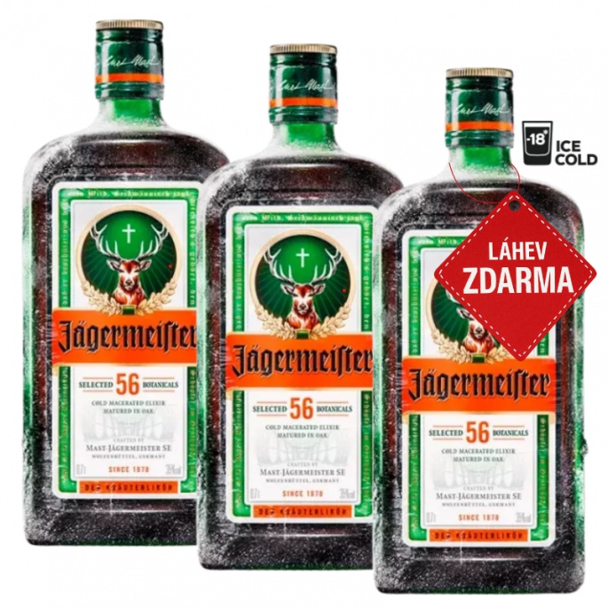 Akce 2+1: 2x Jägermeister 0,7L + Jägermeister ZDARMA
