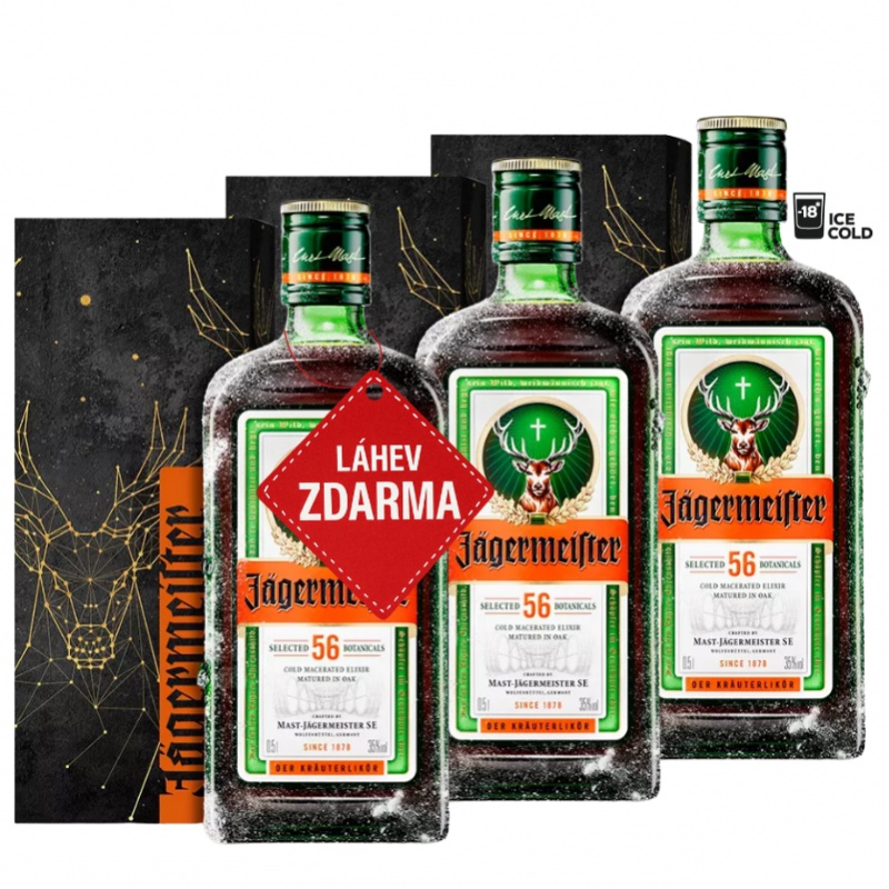 Akce 2+1: 2x Jägermeister X-Mass 0,5L + Jägermeister ZDARMA