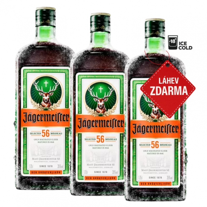Akce 2+1: 2x Jägermeister 1,75L + Jägermeister ZDARMA