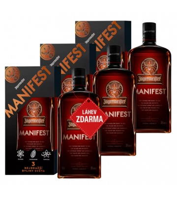 Akce 2+1: 2x Jägermeister Manifest 0,5L + Jägermeister ZDARMA