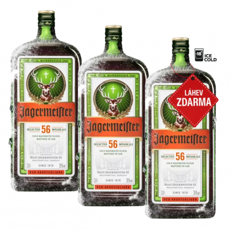 Akce 2+1: 2x Jägermeister 3L + Jägermeister ZDARMA