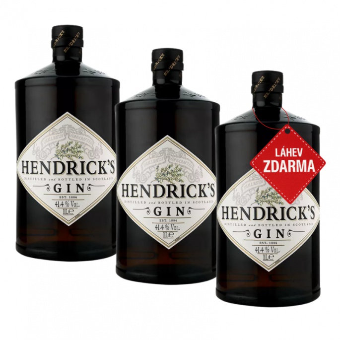 Akce 2+1: 2x Hendrick’s Gin 1L + Hendrick’s Gin ZDARMA