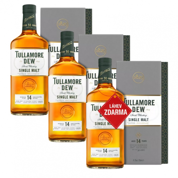 Akce 2+1: 2x Tullamore D.E.W. 14YO 0,7L + Tullamore 14YO ZDARMA