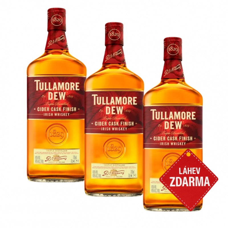 Akce 2+1: 2x Tullamore D.E.W. Cider Cask 0,7L + Tullamore Cider ZDARMA