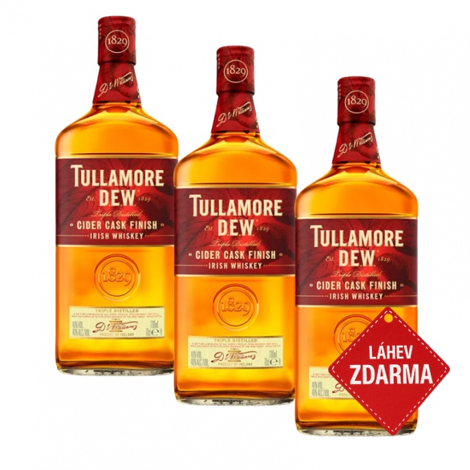 Akce 2+1: 2x Tullamore D.E.W. Cider Cask 0,7L + Tullamore Cider ZDARMA