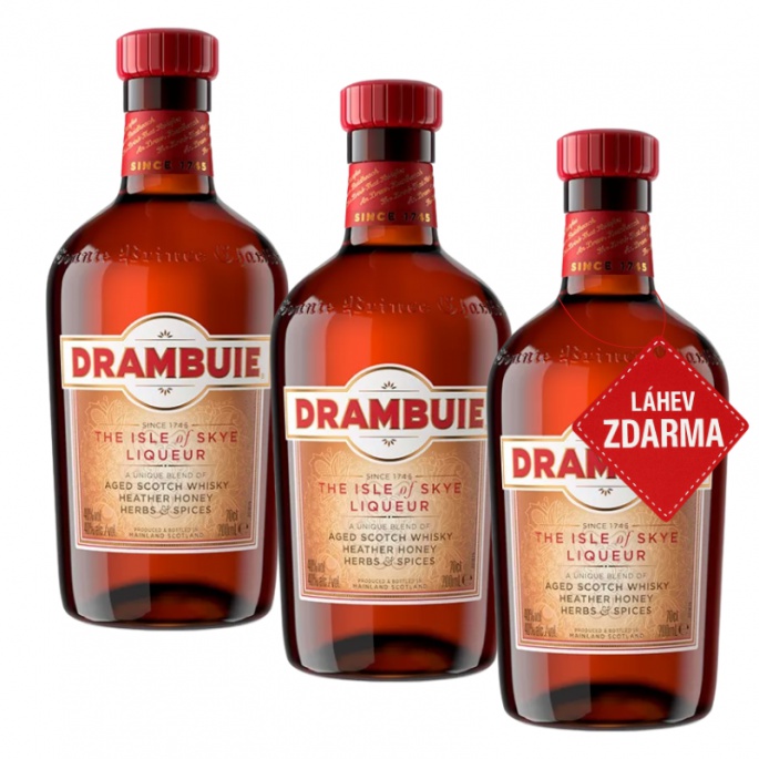 Akce 2+1: 2x Drambuie 0,7L + Drambuie ZDARMA