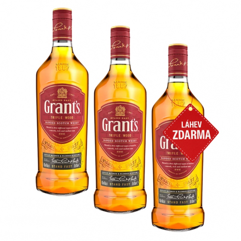 Akce 2+1: 2x Grant’s Triple Wood 0,7L + Grant’s Triple Wood ZDARMA