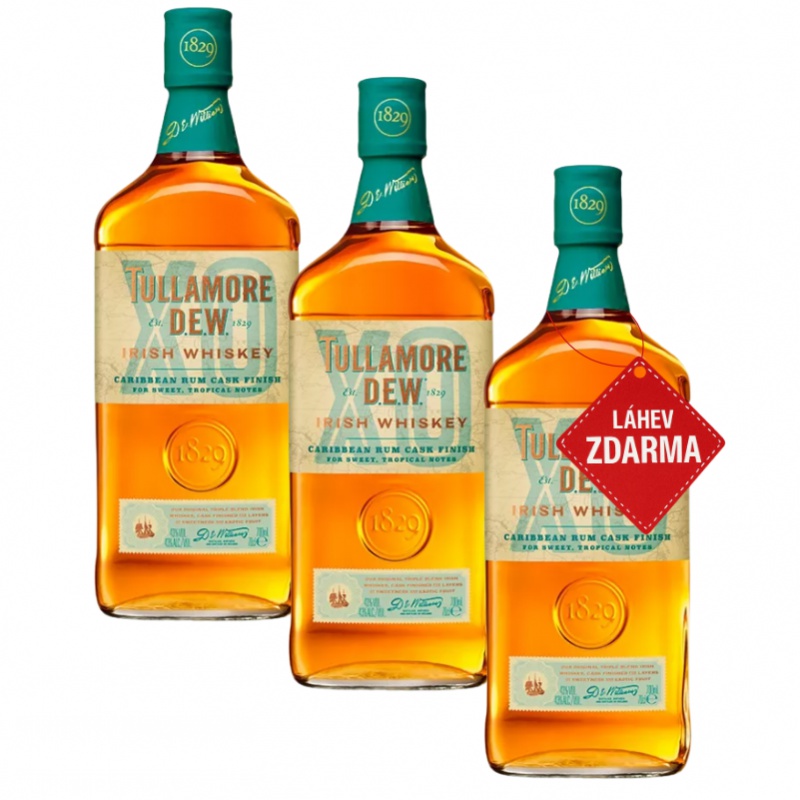 Akce 2+1: 2x Tullamore D.E.W. XO Rum Cask  + Tullamore D.E.W. XO Rum Cask 0,7 L 43% ZDARMA