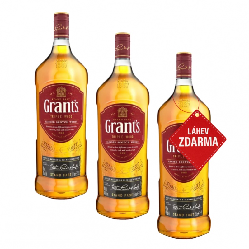 Akce 2+1: 2x Grant’s Triple Wood 1,5L + Grant’s Triple Wood ZDARMA