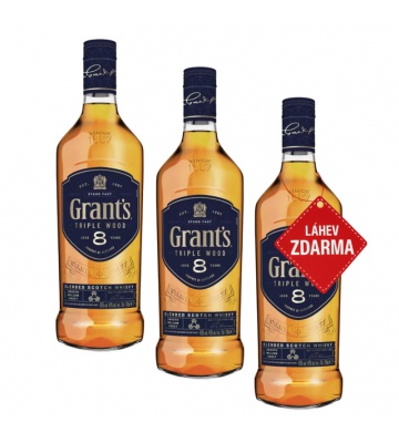 Akce 2+1: 2x Grant’s Triple Wood 8YO 0,7L + Grant’s 8YO ZDARMA
