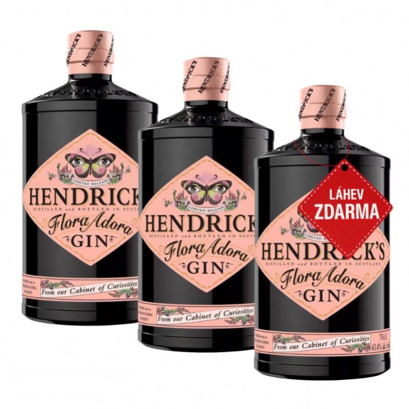 Akce 2+1: 2x Hendrick’s Flora Adora 0,7L + Hendrick’s ZDARMA