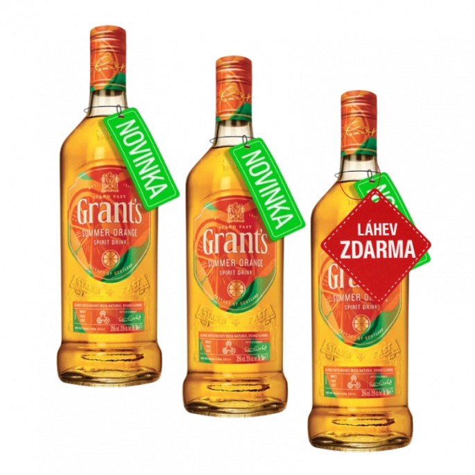 Akce 2+1: 2x Grant’s Summer Orange 0,7L + Grant’s Orange ZDARMA