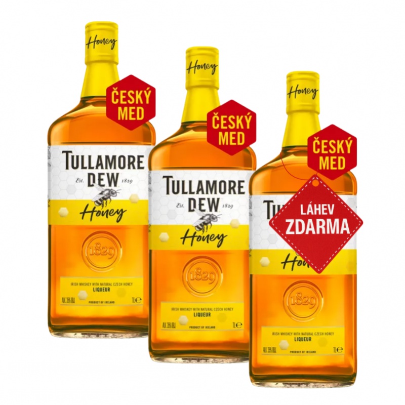 Akce 2+1: 2x Tullamore D.E.W. Honey 1L + Tullamore D.E.W. Honey 1L ZDARMA