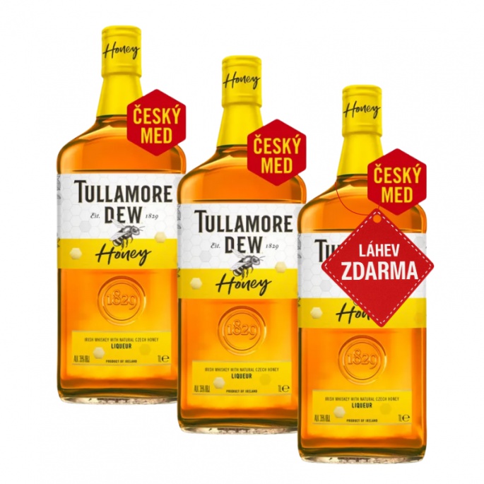 Akce 2+1: 2x Tullamore D.E.W. Honey 1L + Tullamore D.E.W. Honey 1L ZDARMA