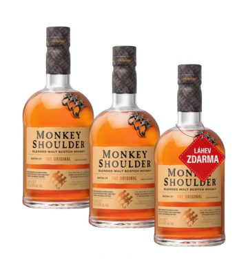 Akce 2+1: 2x Monkey Shoulder 1L + Monkey Shoulder 1L ZDARMA