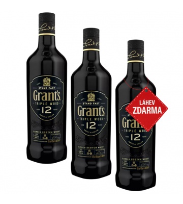 Akce 2+1: 2x Grant’s Triple Wood 12YO 0,7L + Grant’s Triple Wood 12YO 0,7L ZDARMA