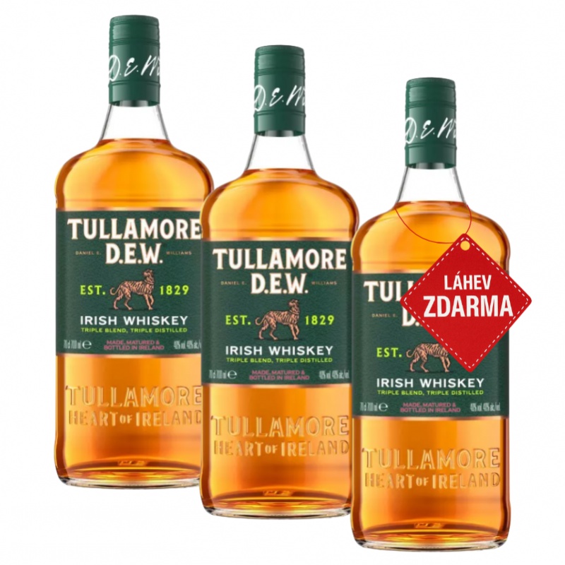 Akce 2+1: 2x Tullamore D.E.W. 0,7L + Tullamore D.E.W. 0,7L ZDARMA