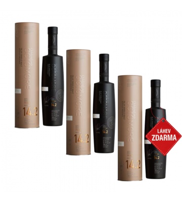 Akce 2+1: 2× Bruichladdich Octomore 14.2 0,7 L 57,7 % + Bruichladdich Octomore 0,7L ZDARMA