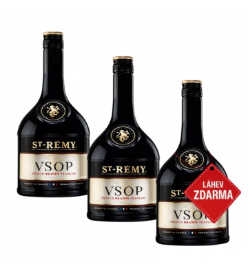 Akce 2+1: 2× St-Rémy VSOP 0,7 L 36 % + St-Rémy VSOP 0,7 L ZDARMA