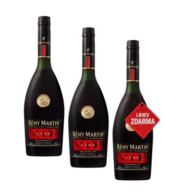 Akce 2+1: 2× Rémy Martin VSOP 0,7 L 40 % + Rémy Martin VSOP 0,7 L ZDARMA