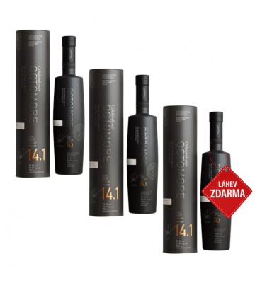 Akce 2+1: 2× Bruichladdich Octomore 14.1 0,7 L 59,6 % + Bruichladdich Octomore 0,7L ZDARMA