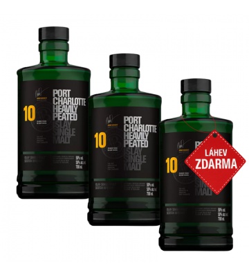 Akce 2+1: 2× Port Charlotte 10YO 0,7 L 50 % + Port Charlotte 10YO 0,7 L ZDARMA