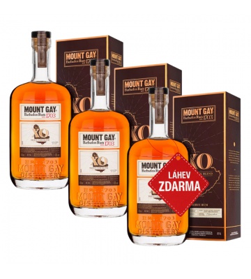 Akce 2+1: 2× Mount Gay XO Extra Old 0,7 L 43 % + Mount Gay Extra Old 0,7 L ZDARMA