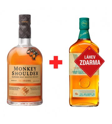 Akce 1+1: Monkey Shoulder 1L 40% + Tullamore D.E.W. XO Rum Cask 0,7L 43% ZDARMA