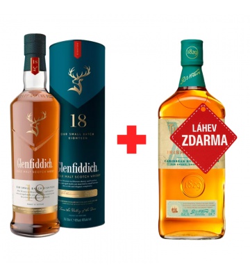Akce 1+1: Glenfiddich 18YO 0,7L 40% + Tullamore D.E.W. XO Rum Cask 0,7L 43% ZDARMA