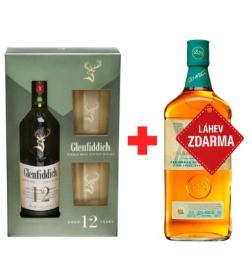 Akce 1+1: Glenfiddich 12YO 0,7L 40% + Tullamore D.E.W. XO Rum Cask 0,7L 43% ZDARMA