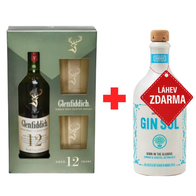 Akce 1+1: Glenfiddich 12YO 0,7L 40% + Gin Sul 0,5L 43% ZDARMA