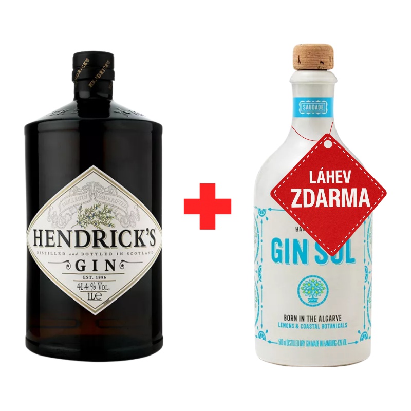 Akce 1+1: Hendrick’s Gin 1L 41,4% + Gin Sul 0,5L 43% ZDARMA