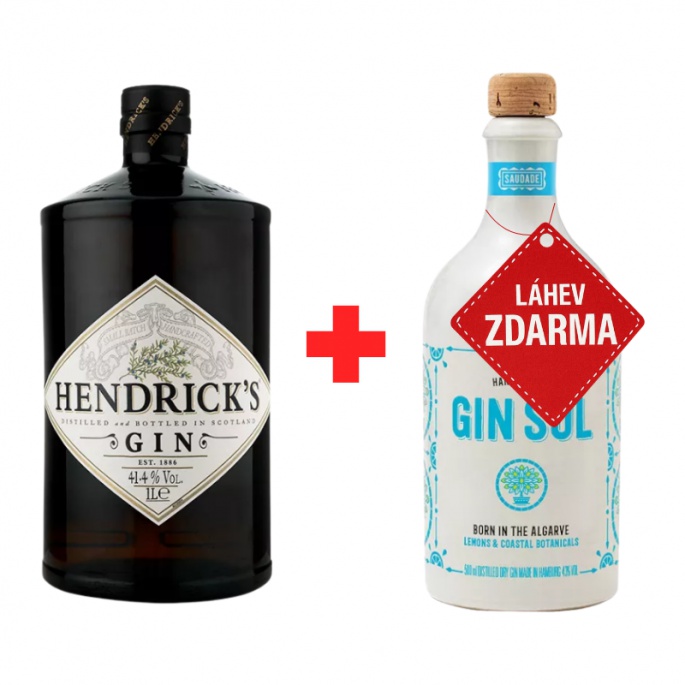 Akce 1+1: Hendrick’s Gin 1L 41,4% + Gin Sul 0,5L 43% ZDARMA